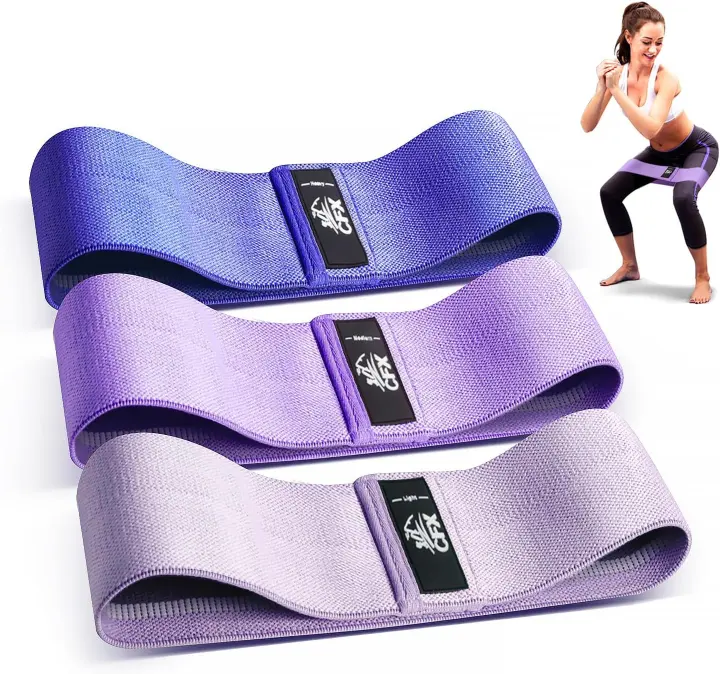 Fabric Resistance Bands Set — Non-Slip Hip & Glute Workout Bands (3 Levels)