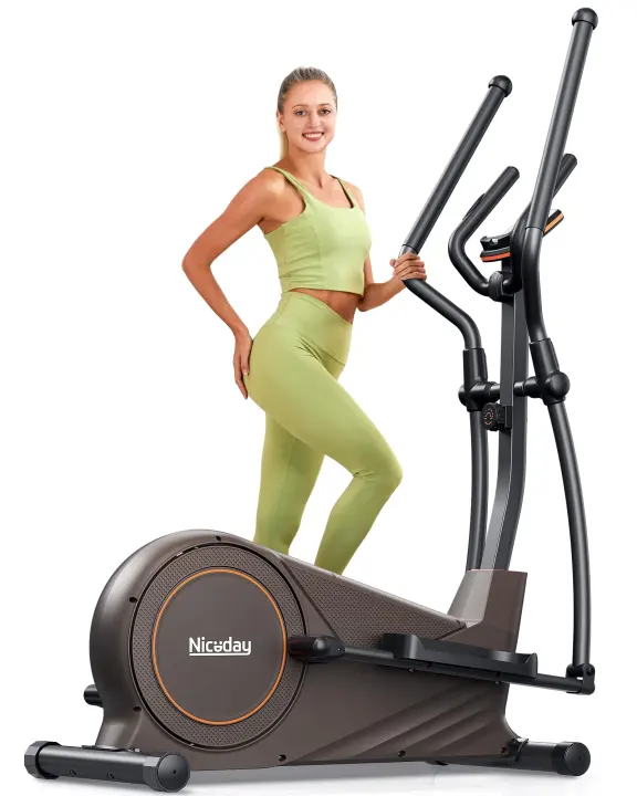 Niceday Home Elliptical Trainer — 15.5in Stride, Brown/Orange