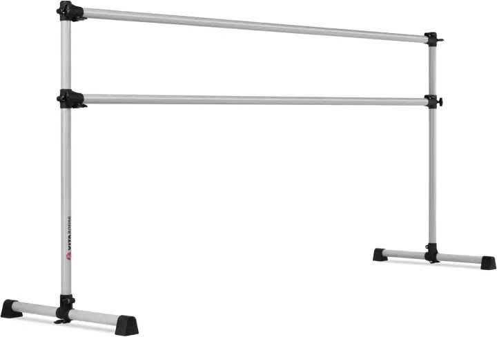 Prodigy Portable Freestanding Double Ballet Barre — Adjustable Aluminum
