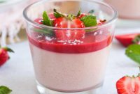 Homemade Strawberry Panna Cotta with Fresh Strawberry Sauce