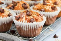 Wholesome Chocolate Chip Oatmeal Banana Muffins