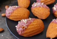 Raspberry-Glazed Almond Madeleines