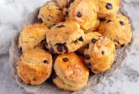 Decadent Chocolate Chip Scones with Chocolate Drizzle