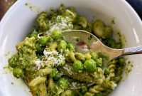 Fresh Pesto Pasta Salad with Peas