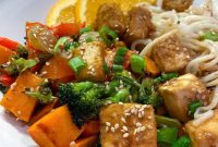 Easy Sticky Orange Baked Tofu
