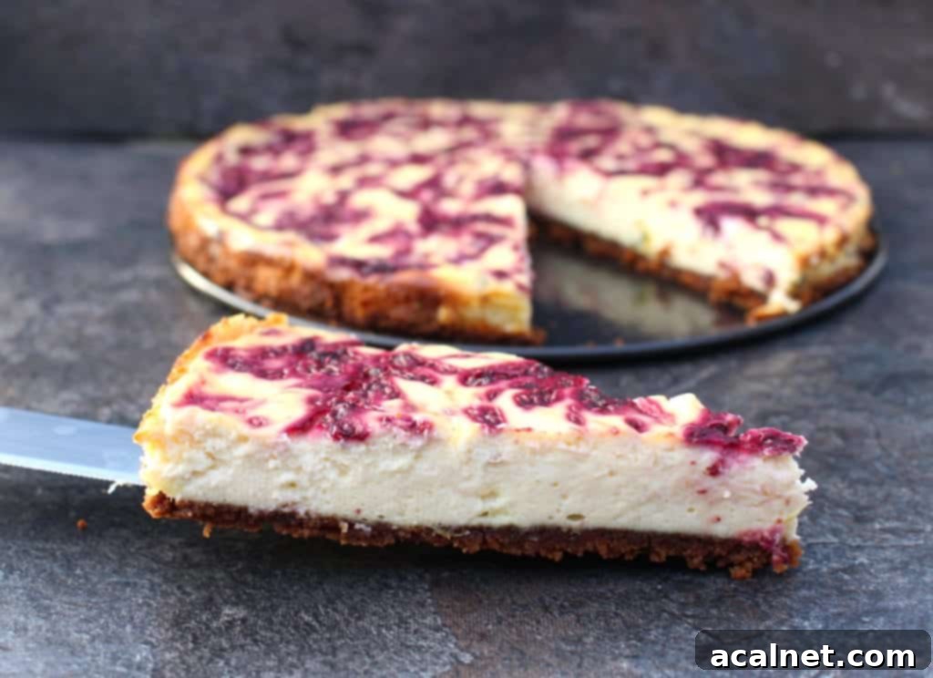 Exotic Passionfruit Raspberry Cheesecake 4 Slice of Raspberry Passion Fruit Cheesecake on a plate