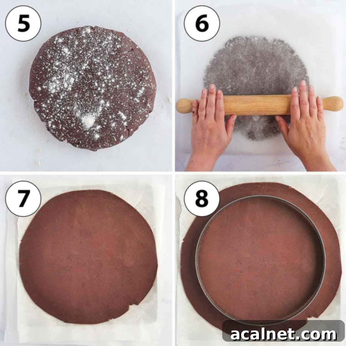 Process Shot Collage: rolling the pastry.