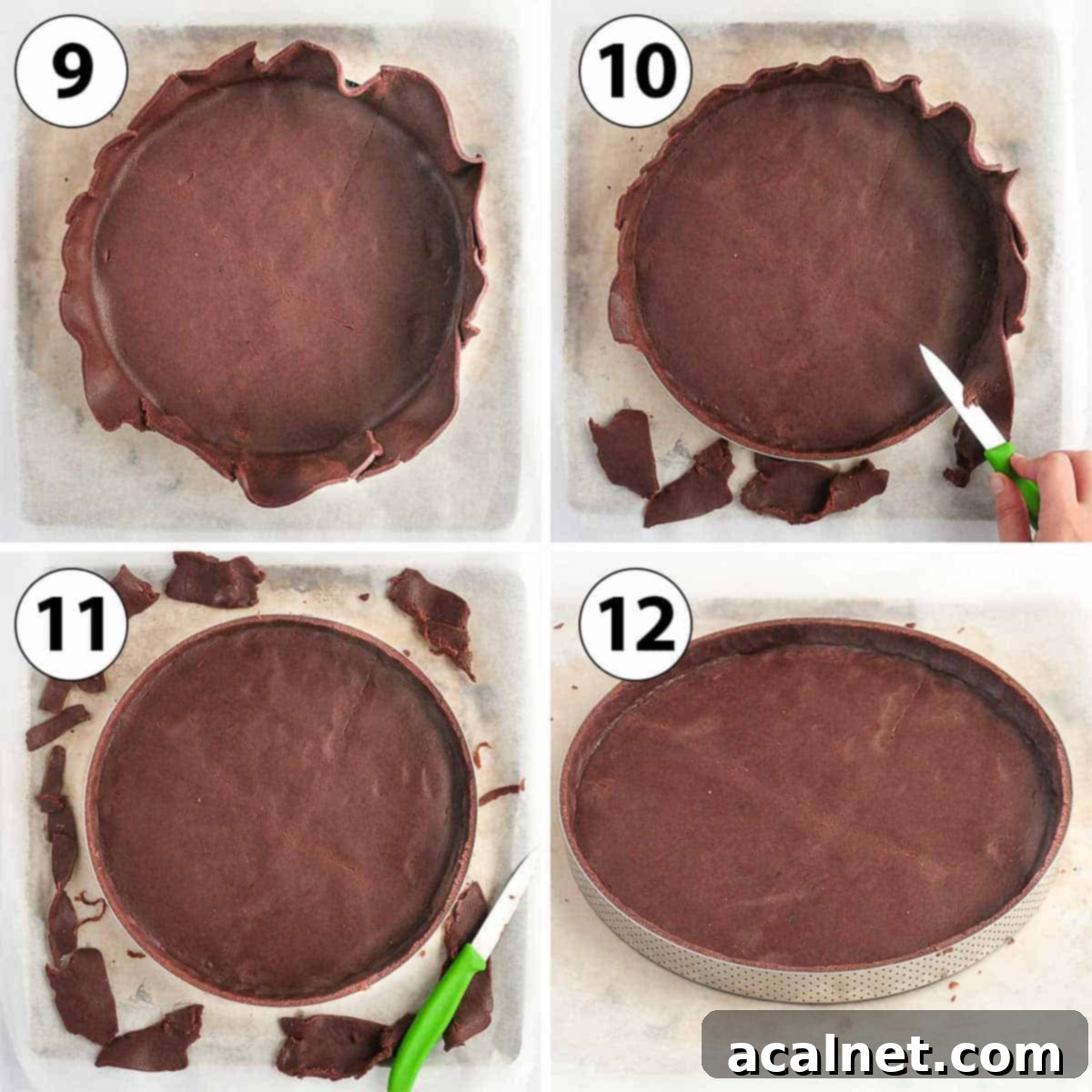 Process Shot Collage: lining the tart pan.