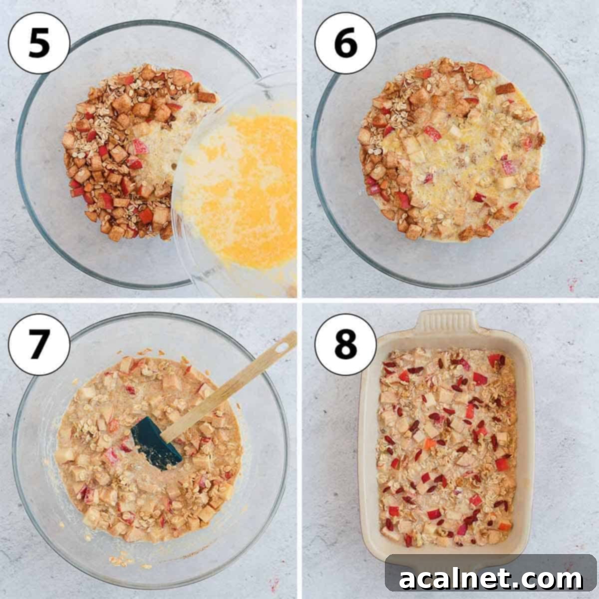 Process Shot Collage: mixing the wet and dry ingredients.