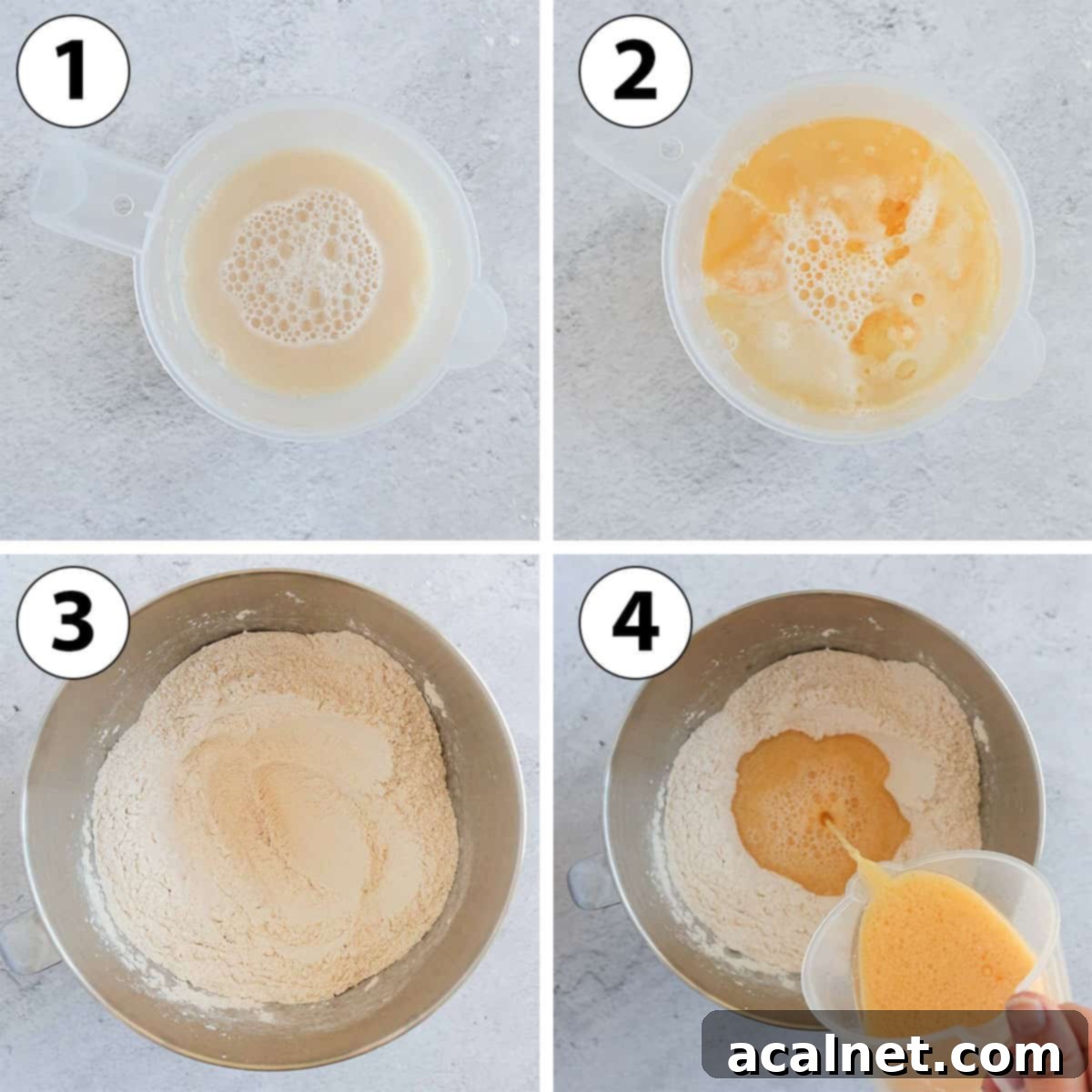 Process Shot Collage: preparing the dough.