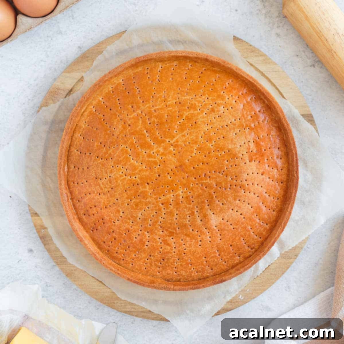 Flatlay photo of the baked Pate Sablee.