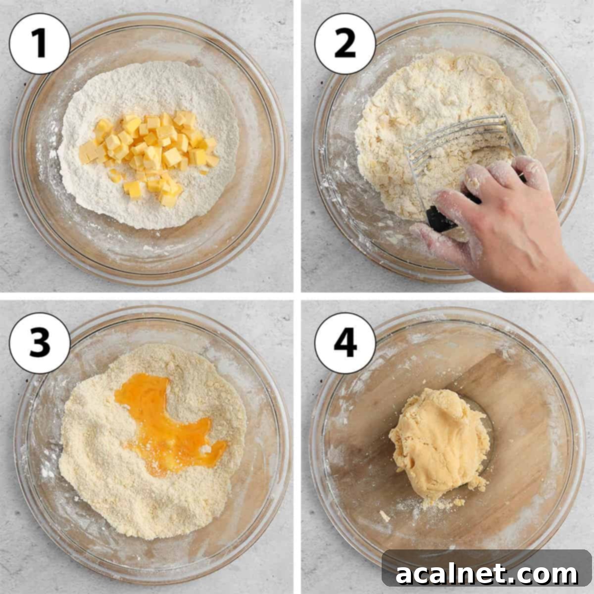 Process Shot Collage: making the pastry by hands.