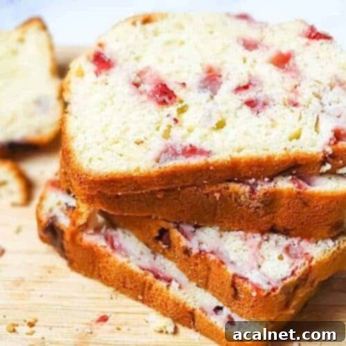 Moist Strawberry Lemon Bread, perfect for a summer snack or treat.