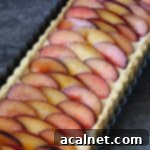 Delicious Plum and Vanilla Custard Tart, a perfect summer dessert recipe with flaky pastry and creamy filling.