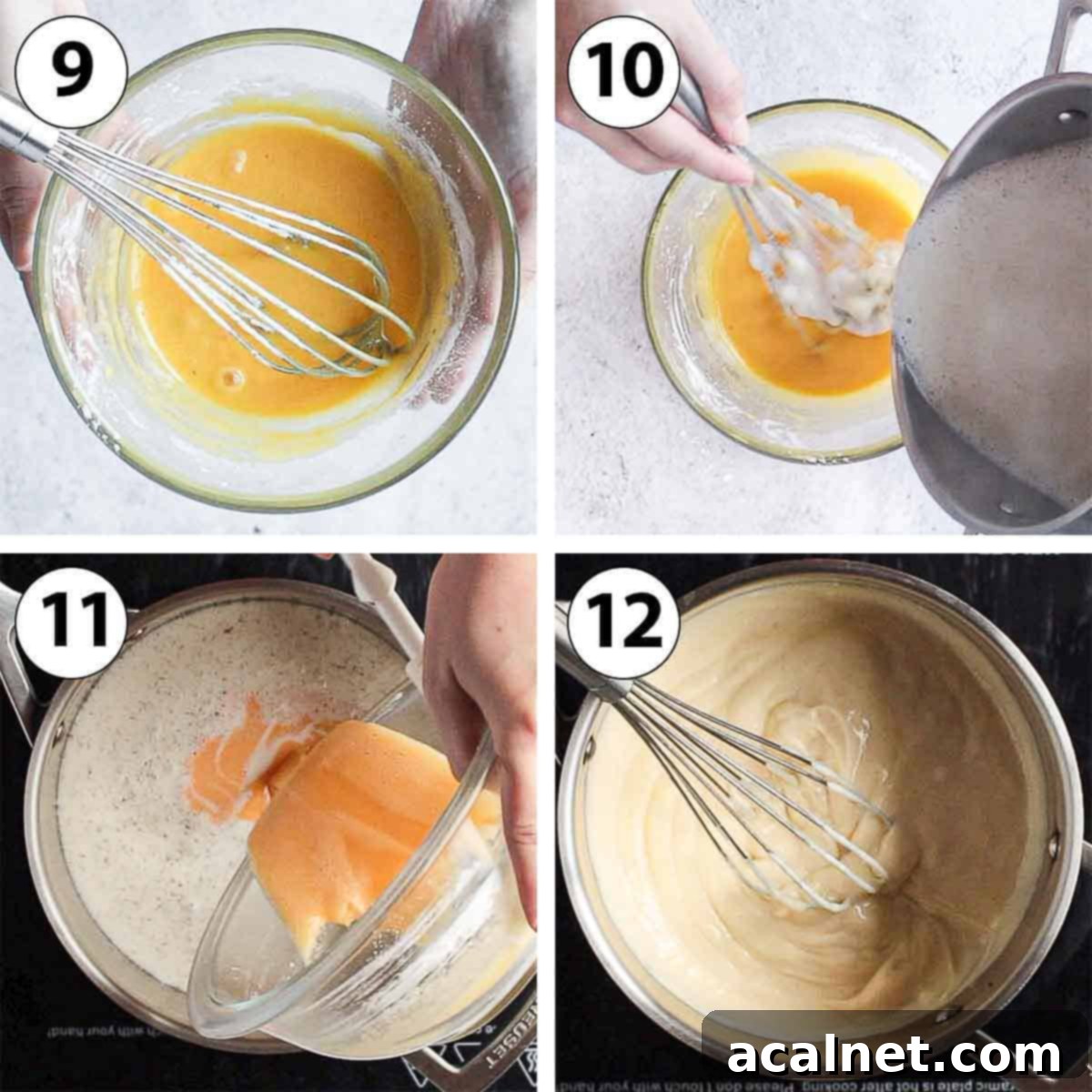 Process Shot Collage: making the pastry cream.