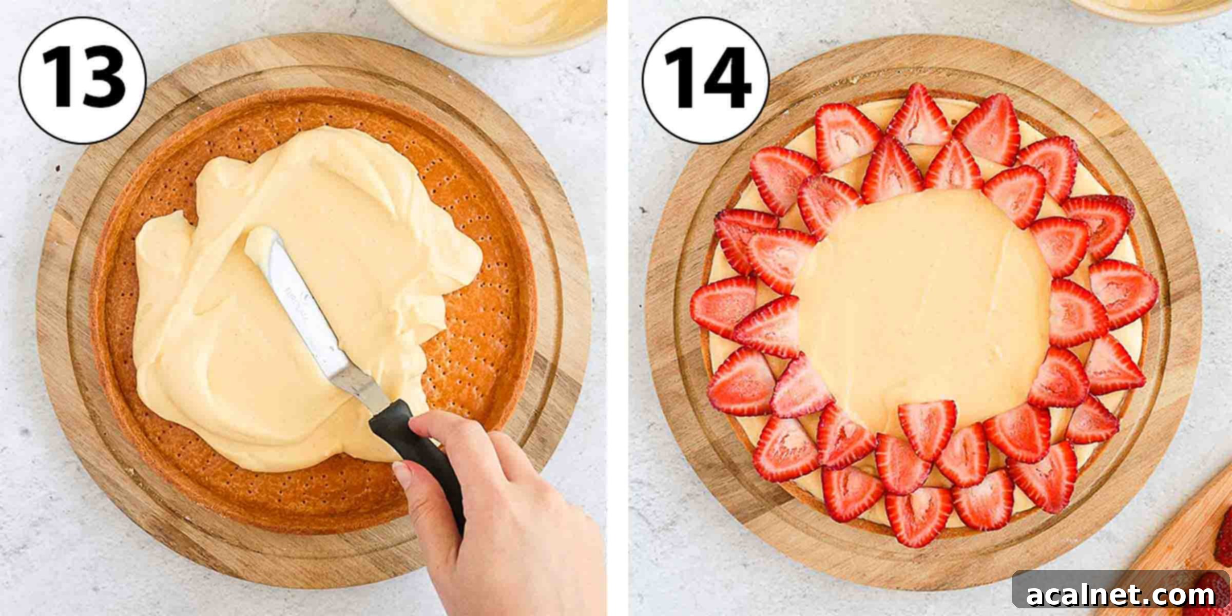 Process Shot Collage: assembling the tart.