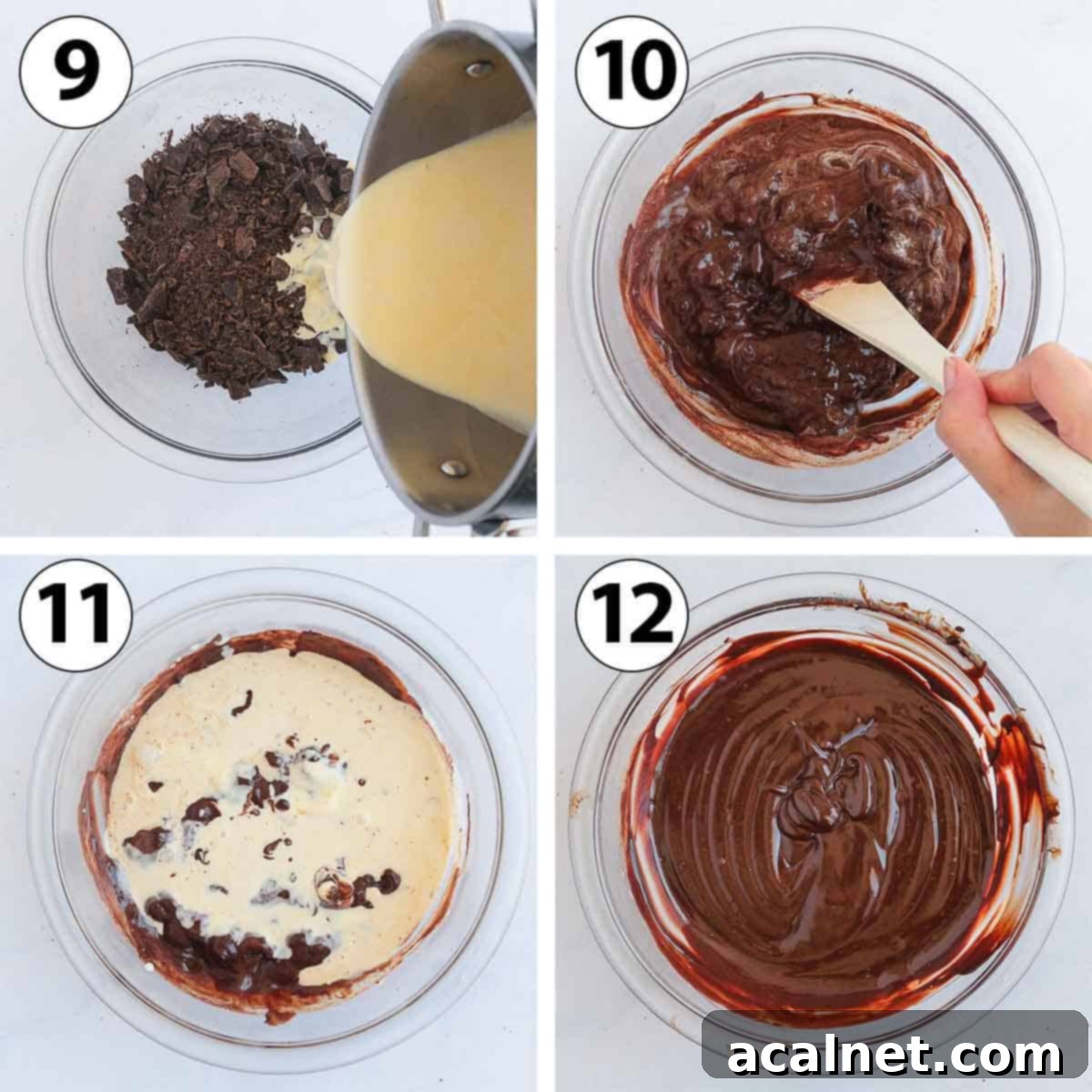 Process Shot Collage: making the ganache filling.