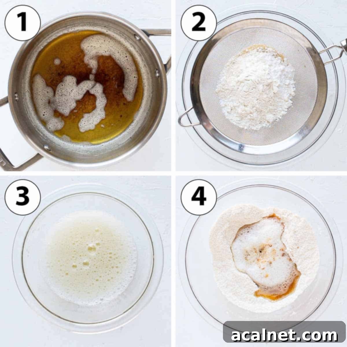 Process Shot Collage: making the financier batter.