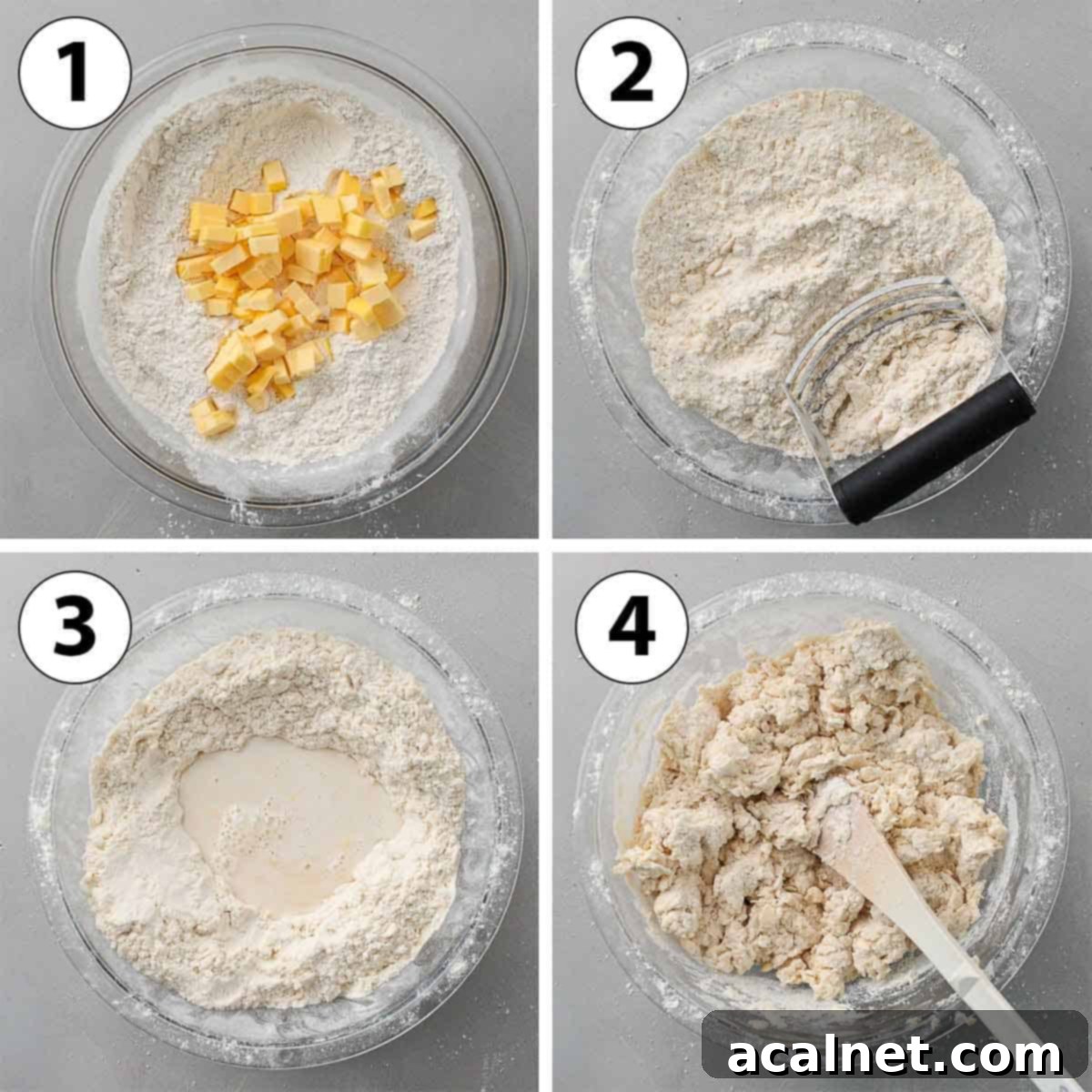 Easy Remoska Scones 5 Process Shot Collage: making the scones dough.