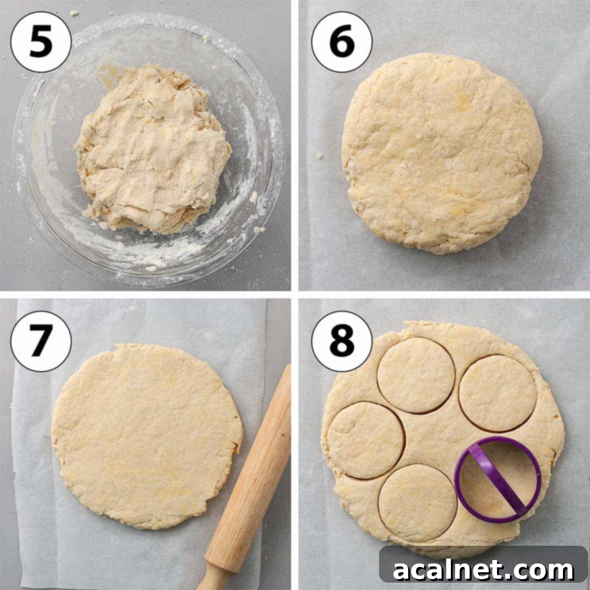 Easy Remoska Scones 6 Process Shot Collage: rolling and cutting the scones.