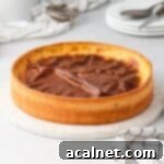 Parisian Flan on a stone round board.