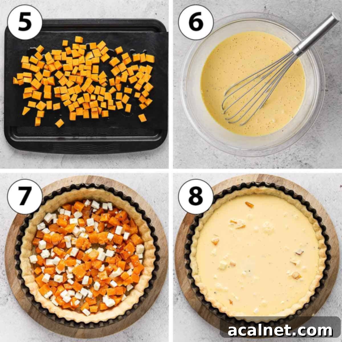 Process Shot Collage: making the quiche filling.