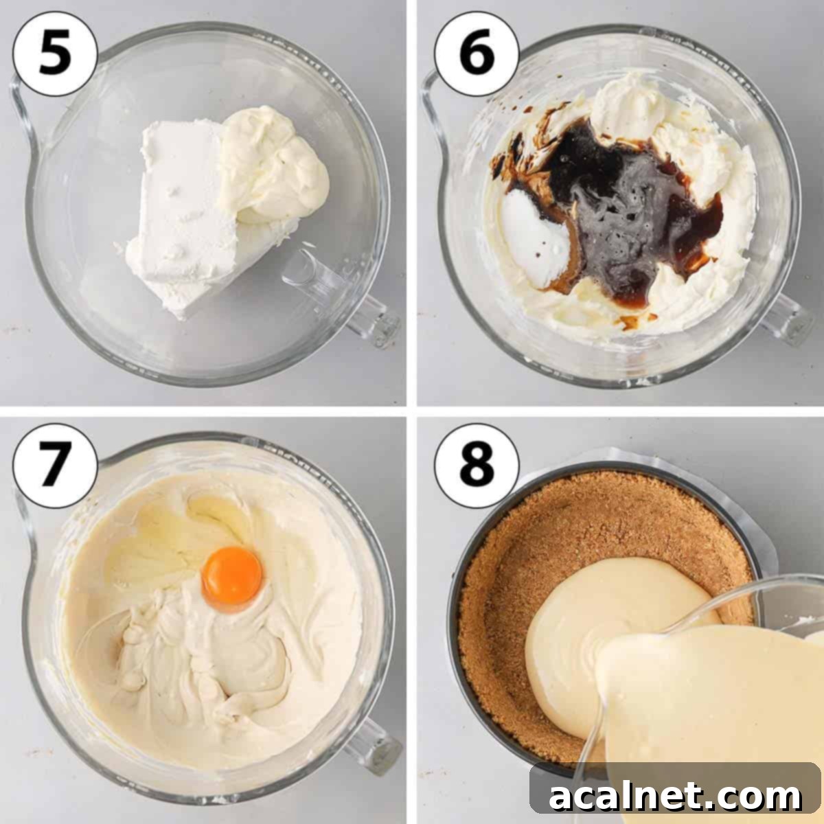 Process Shot Collage: making the coffee cheesecake filling.