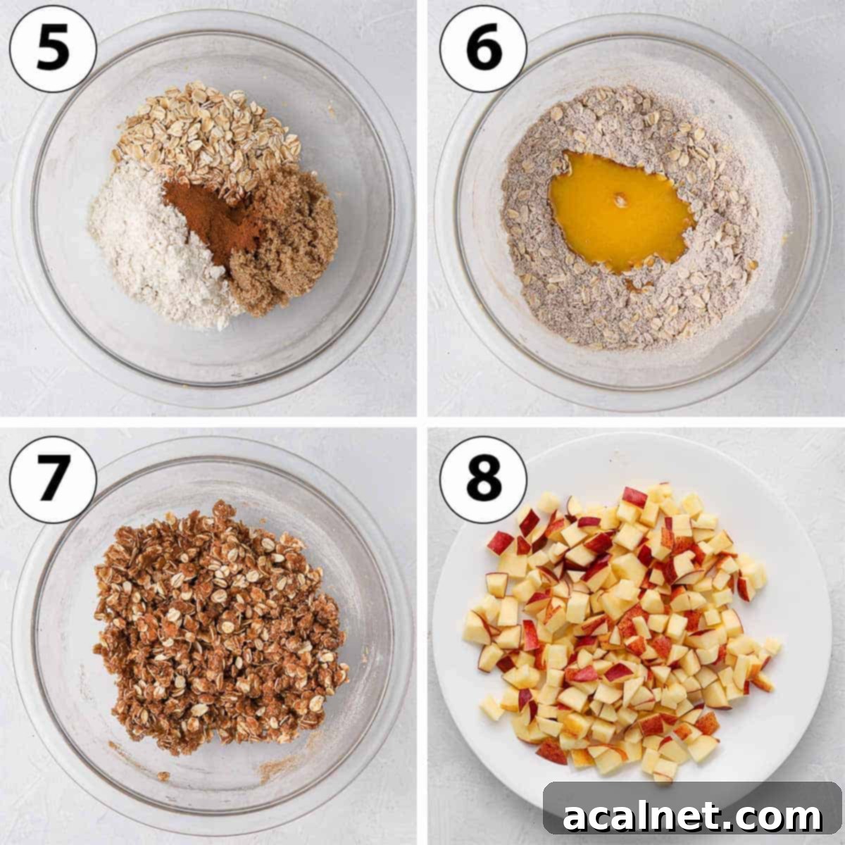 Spiced Apple Crumble Cheesecake 5 Process Shot Collage: making the crumble topping for the cheesecake.