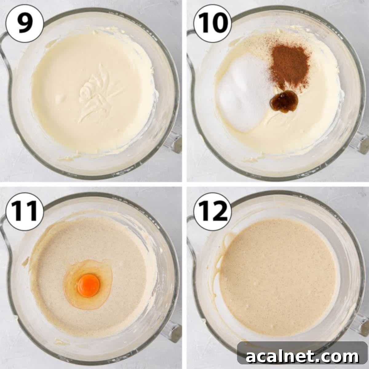 Spiced Apple Crumble Cheesecake 6 Process Shot Collage: making the apple cinnamon cheesecake filling.