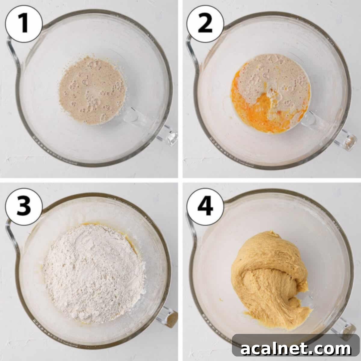 Process Shot Collage: making the brioche dough.