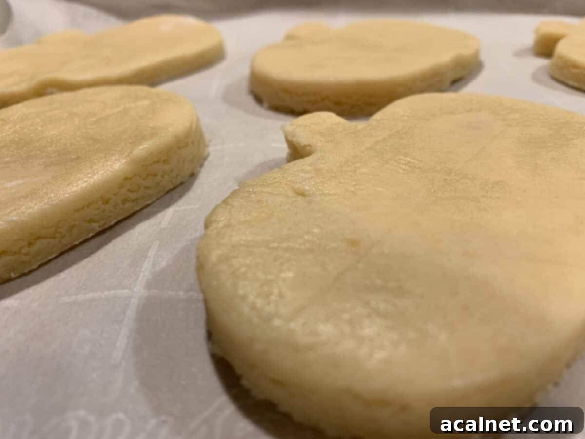 Raw cookies shaped like pumpkins. 