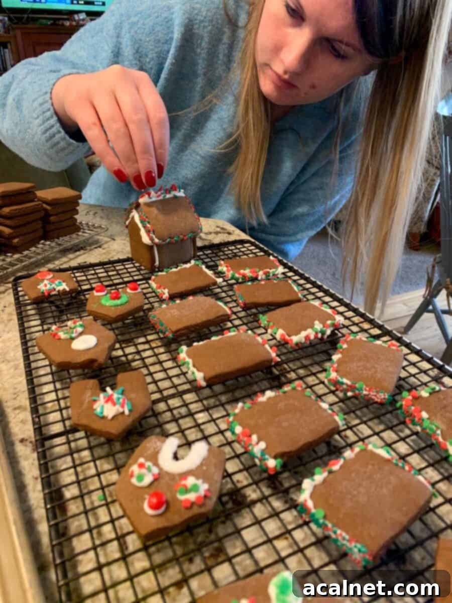 Decorating the mini-houses.