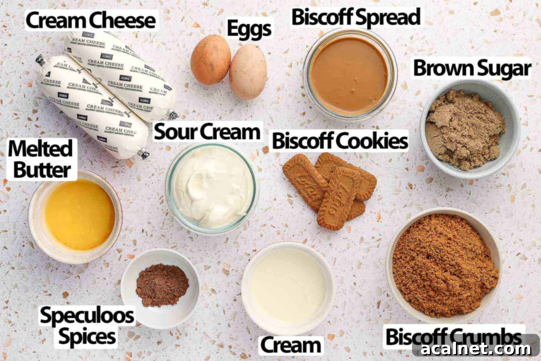 Ingredients seen from above on a light surface.