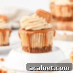 One Biscoff Cheesecake sitting on an upside down white bowl.
