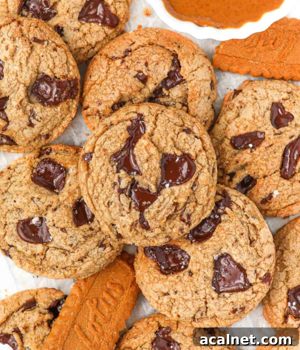 Stack of cookies seen from above.