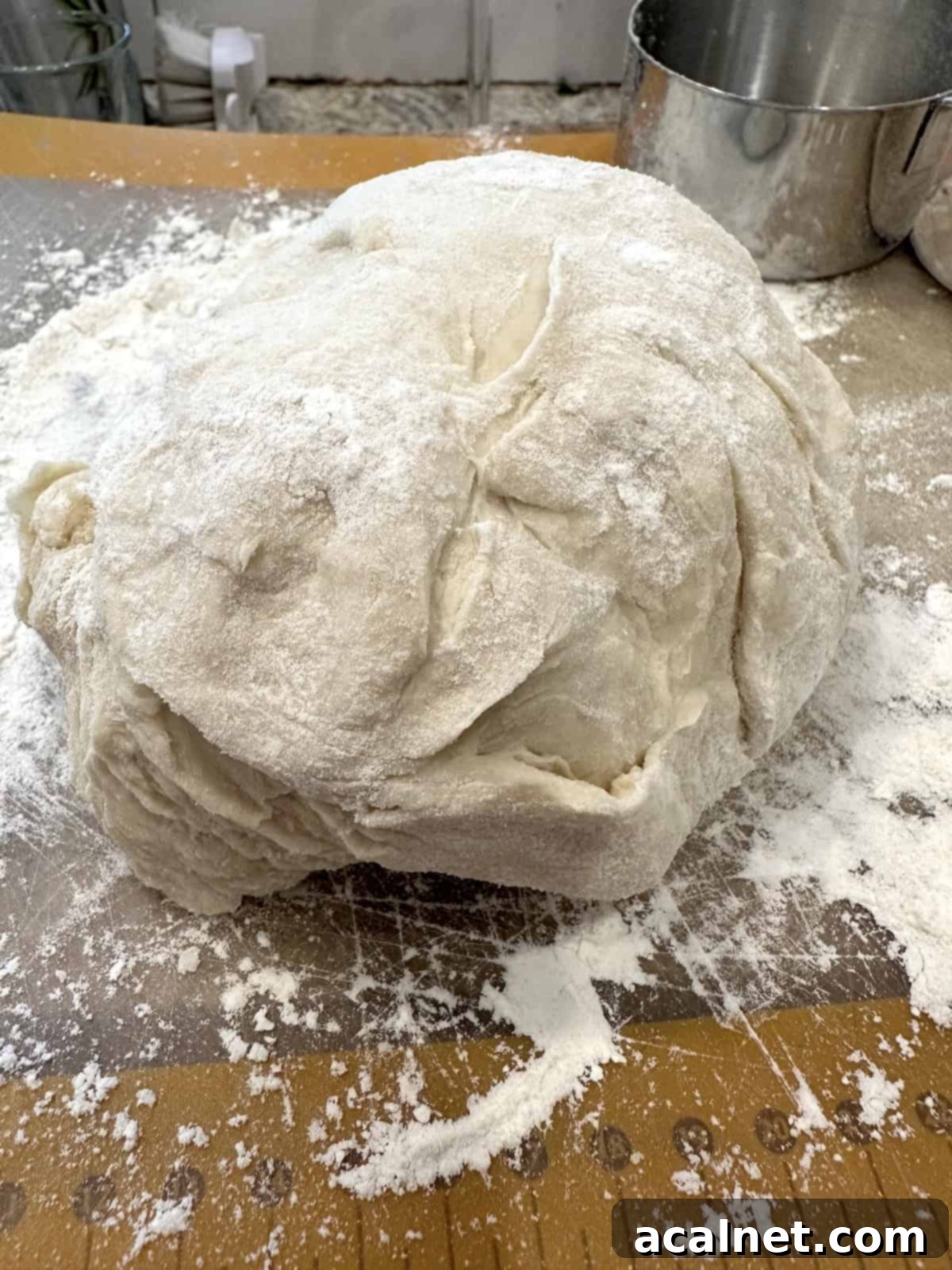 A mound of pizza dough after being kneaded.