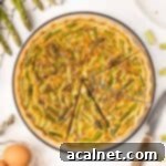 Quiche seen from above with 3 slices cut out.