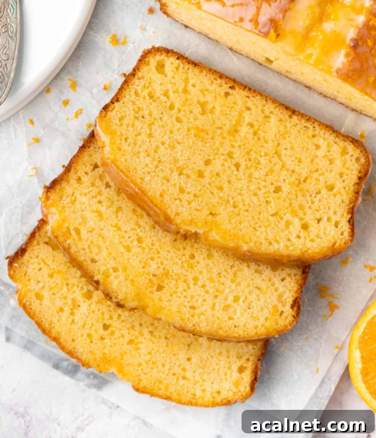 Three cut slices seen from above.