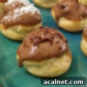 Coffee Choux Buns with a crisp shell and coffee glaze, ready to be served