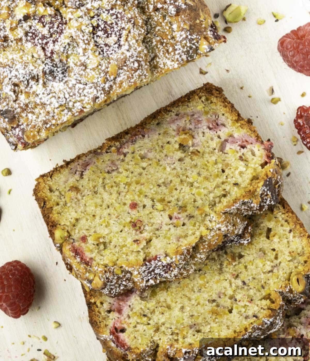 Close up on a sliced cake stack seen from above