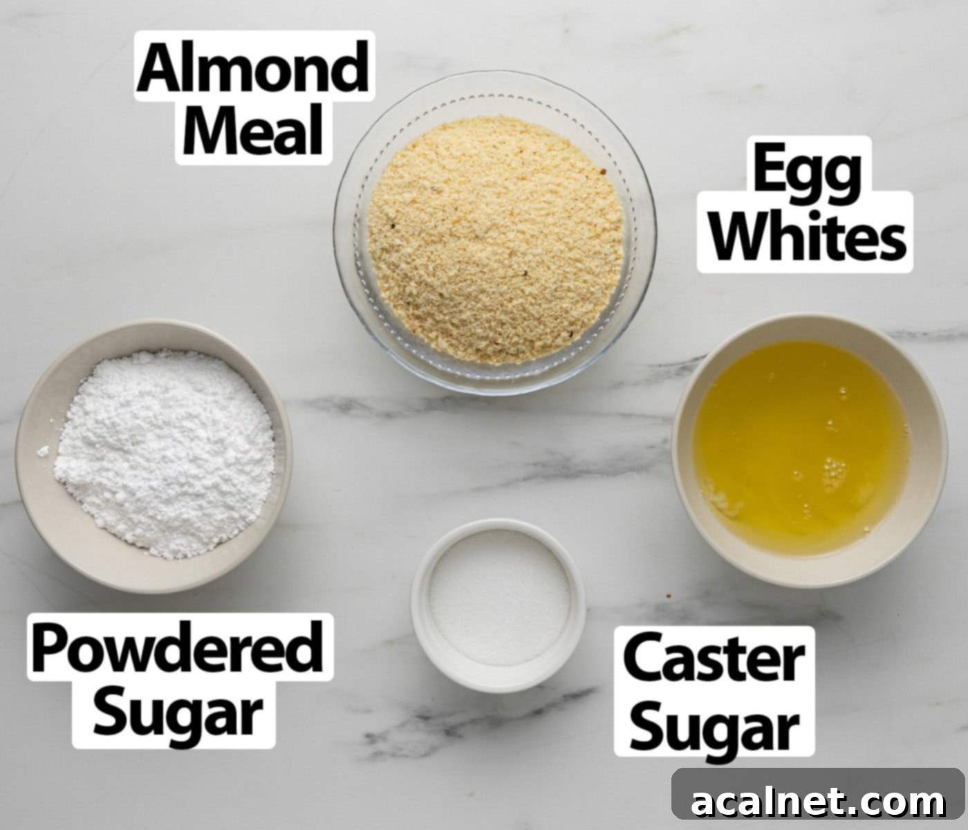 Ingredients on a marble surface.