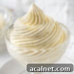 Close up on the cream piped in a swirl inside a glass dessert cup.