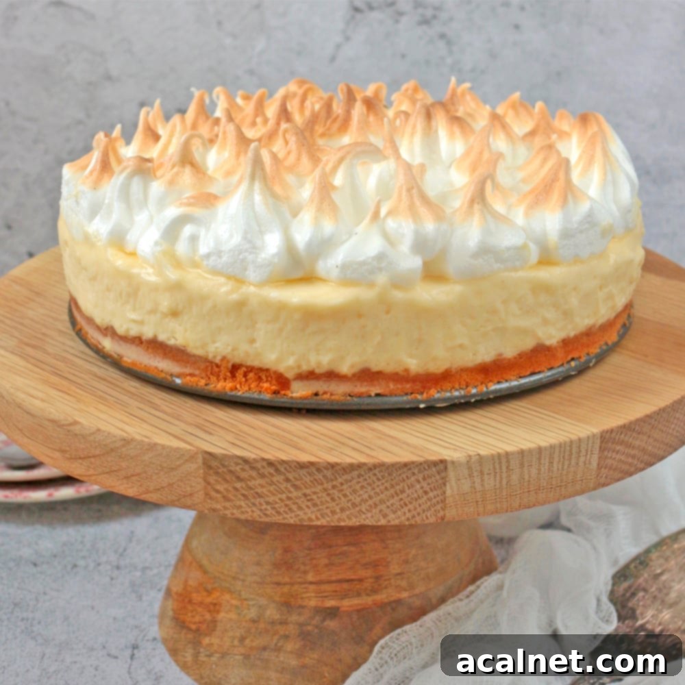 Lemon Meringue Cake on a Cake Stand