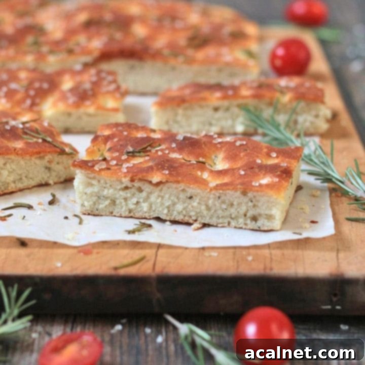 Effortless Rosemary Focaccia Perfection 4 Zoom on a focaccia slice.