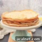 Buckwheat Crepes on a cake stand