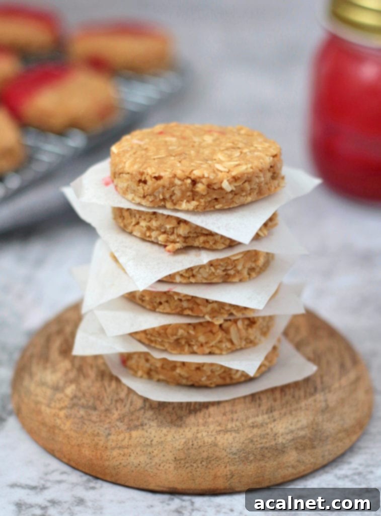 Wholesome No Bake Peanut Butter Oat Cookies 5 Stack of No Bake Peanut Butter Cookies.