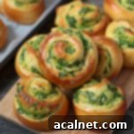 Stack of freshly baked Spinach and Ricotta Rolls