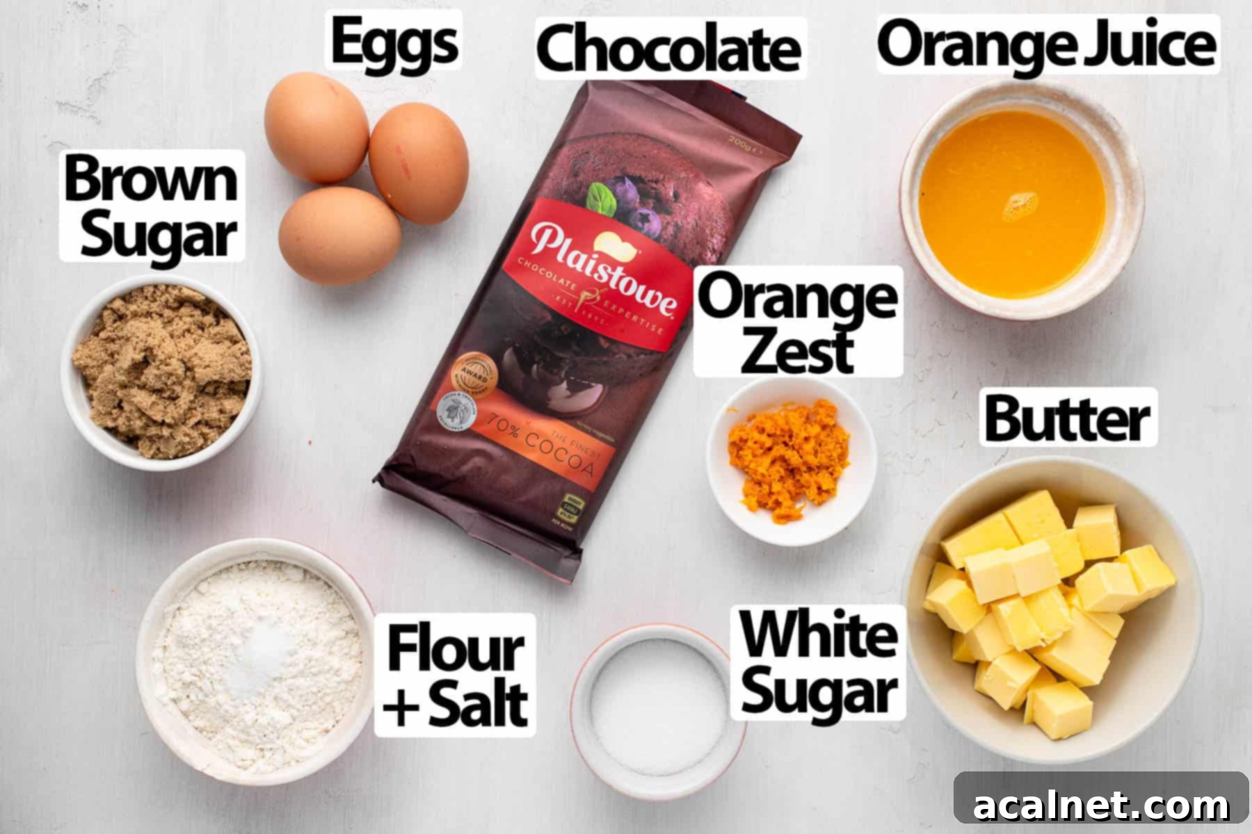 Ingredients on a light grey surface.