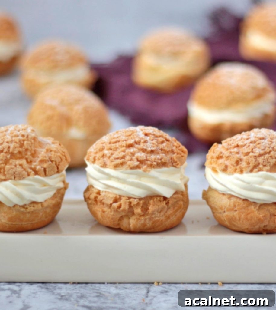 A row of 3 Choux Creme