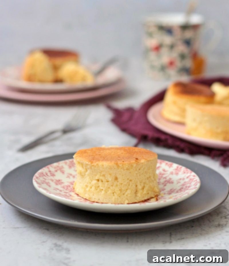 Souffle Pancake served on a plate